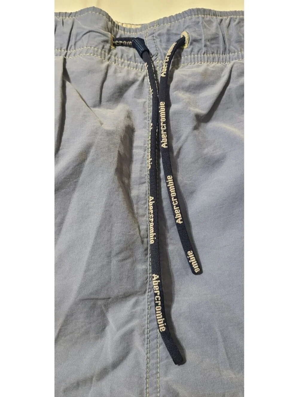 Abercrombie & Fitch Cargo Board Shorts Mens Size Large Blue Drawstring Swim Surf